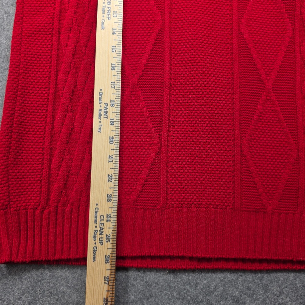 Vintage 70'sEdgeworth Men Red Cable Knit V-Neck Sweater Vest Acrilan Acrylic MG - Picture 9 of 13